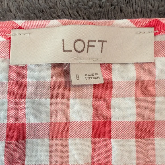 LOFT Red and White Checkered Dress - Picture 5 of 5